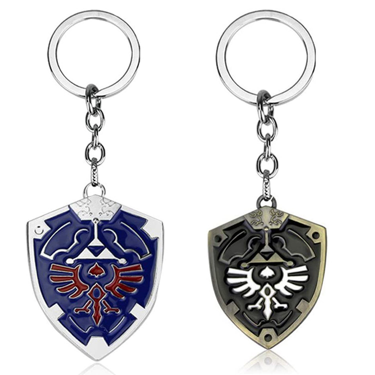 Custom Link Shield Keychain Legend of Zelda Keyring