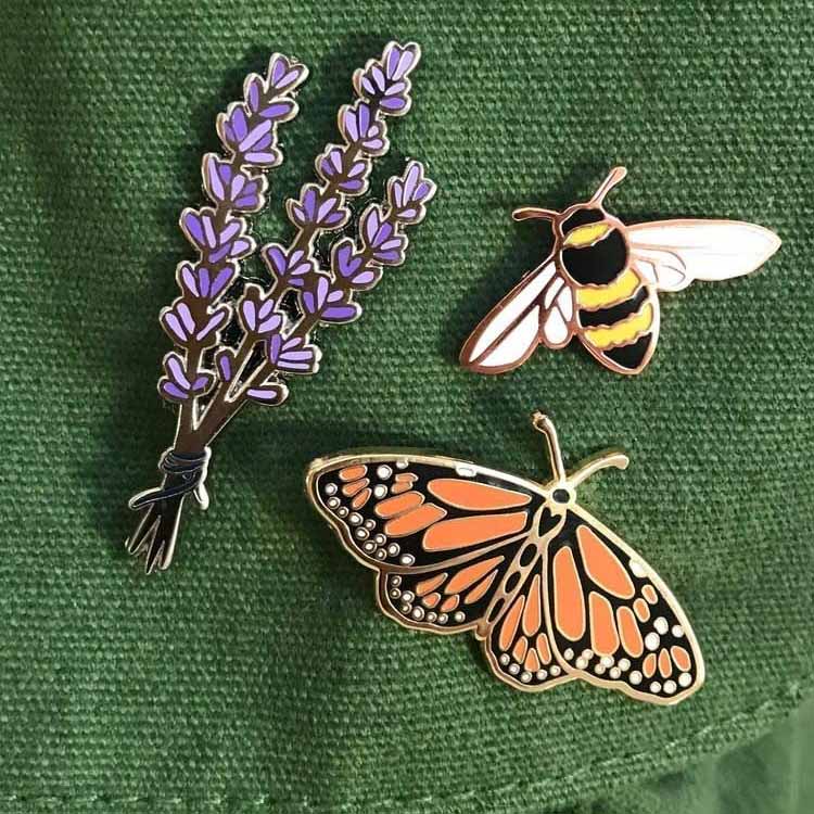 Anpassad Honey Bee Emalj Pin Butterfly Lapel Pin Badge