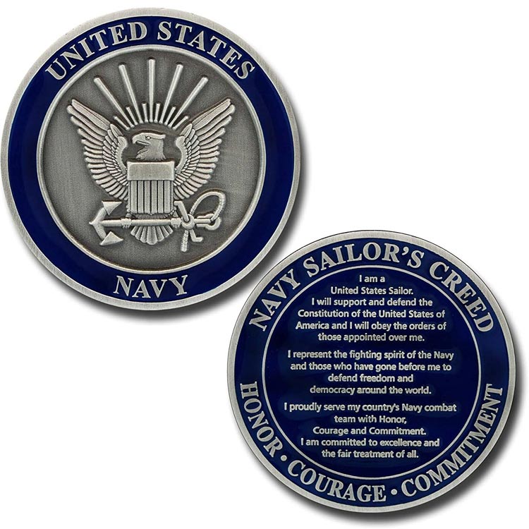 Custom Military Coin US Navy Sailor's Creed Challenge Coin