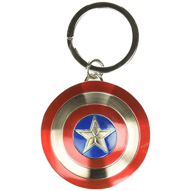 Cusotm Metal Marvel Nyckelring Captain America Shield Tenn nyckelring