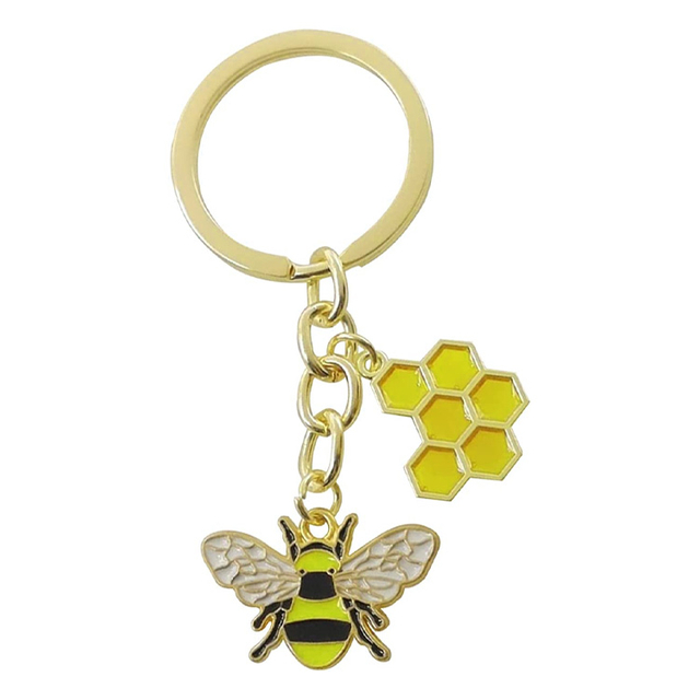 Cusotm kvinnors metallnyckelring Bee Happy Keyring Keychain Gift