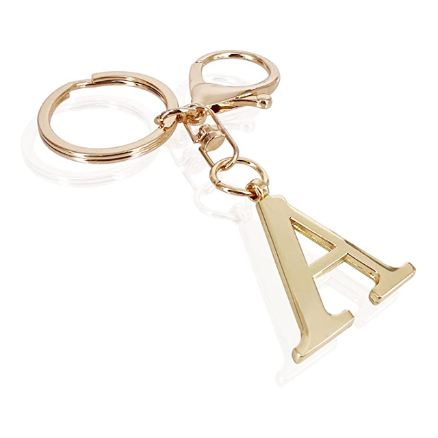 Anpassad alfabetets initialbokstav AZ-nyckelring Bulk initialbokstav metallnyckelringar